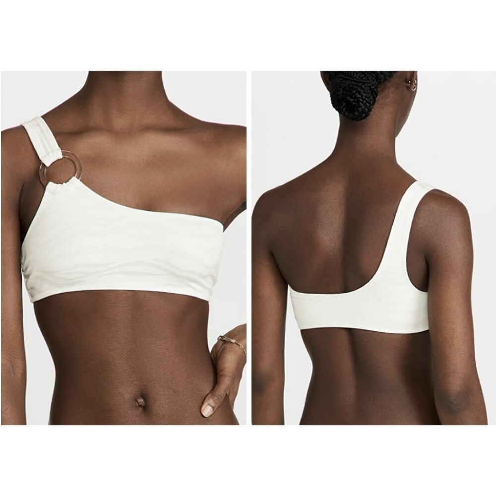 Solid & Striped $188 The Desi Zebra Jacquard Bikini Set White Size XS 2 pieces